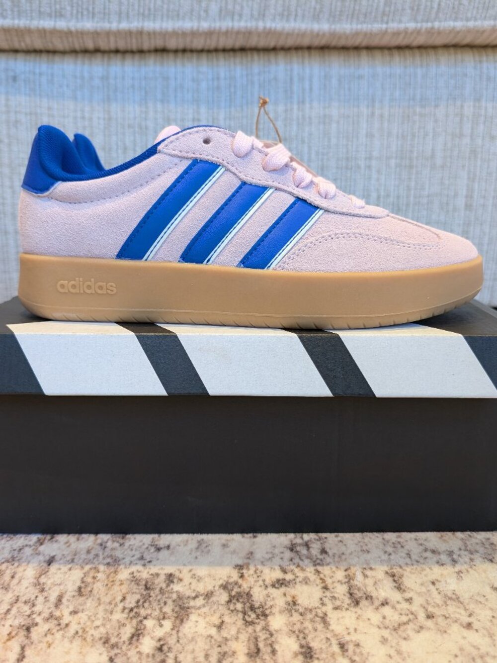 NWT Size 6 Adidas Barreda Women's Pink Blue Gum Sole Sneakers
